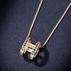 18kt gold plated letter H necklace